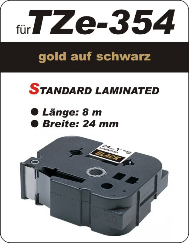 gold auf schwarz - 100% TZe-354 (24 mm) komp.