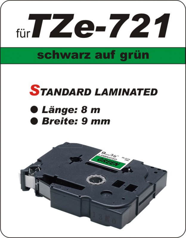 schwarz auf grün - 100% TZe-721 (9 mm) komp.