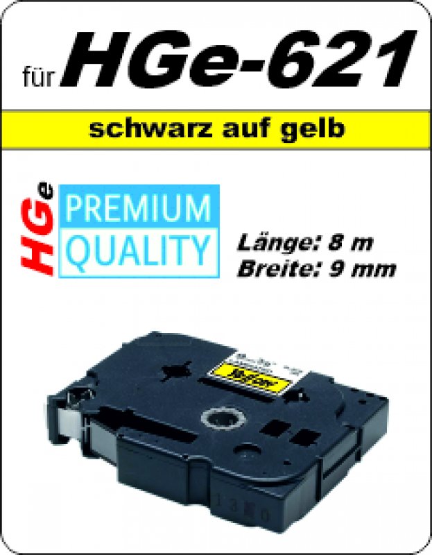 schwarz auf gelb - 100% HGe-621 (9 mm) komp.