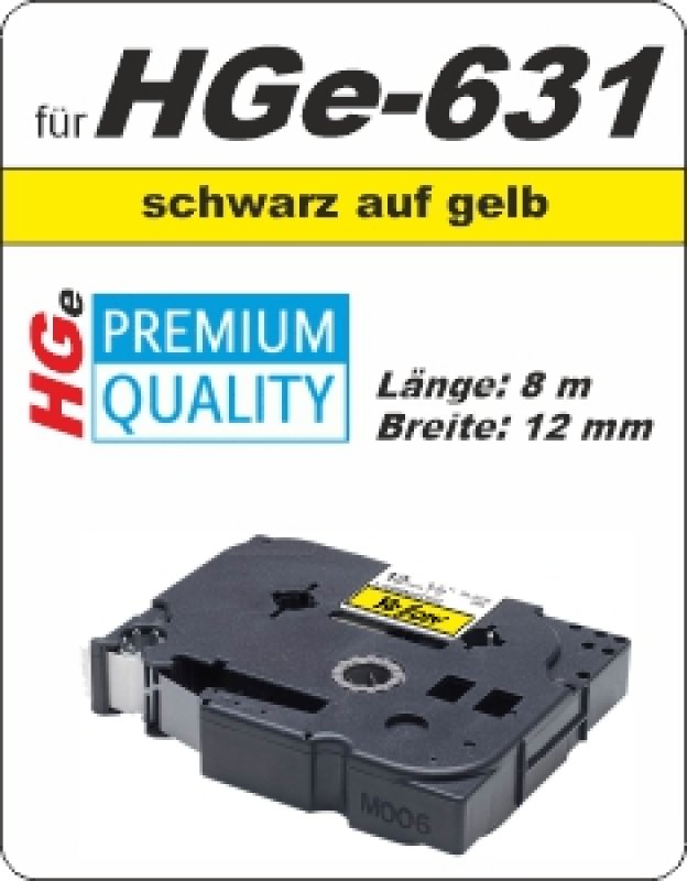 schwarz auf gelb - 100% HGe-631 (12 mm) komp.