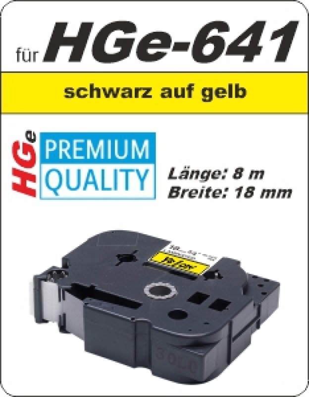 schwarz auf gelb - 100% HGe-641 (18 mm) komp.