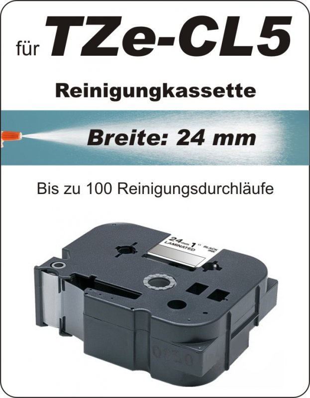Reinigungskassette - 100% TZe-CL5 (24 mm) komp.
