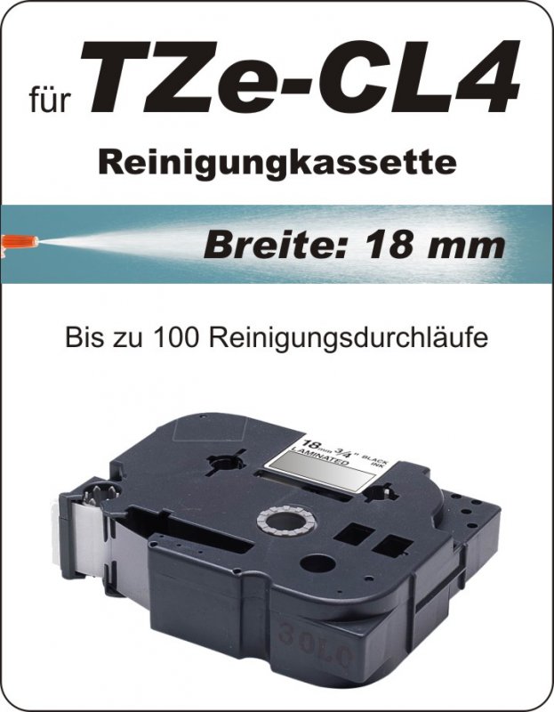 Reinigungskassette - 100% TZe-CL4 (18 mm) komp.