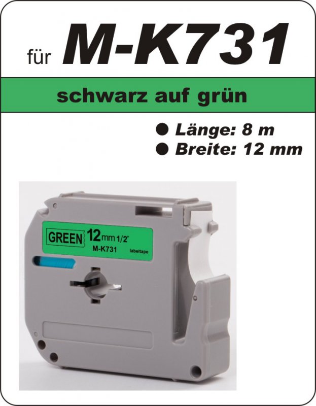 schwarz auf grün - 100% M-K731 (12 mm) komp.