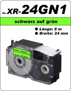 schwarz auf grün - (24 mm)