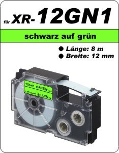 schwarz auf grün - (12 mm)