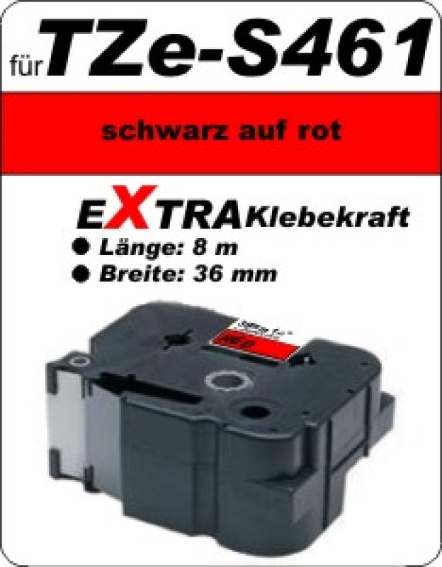 schwarz auf rot - 100% TZe-S461 (36 mm) komp.