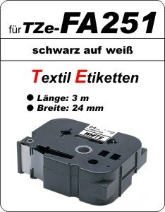 schwarz auf weiß - 100% TZe-FA251 (24 mm) komp.