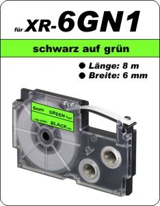 schwarz auf grün - (6 mm)