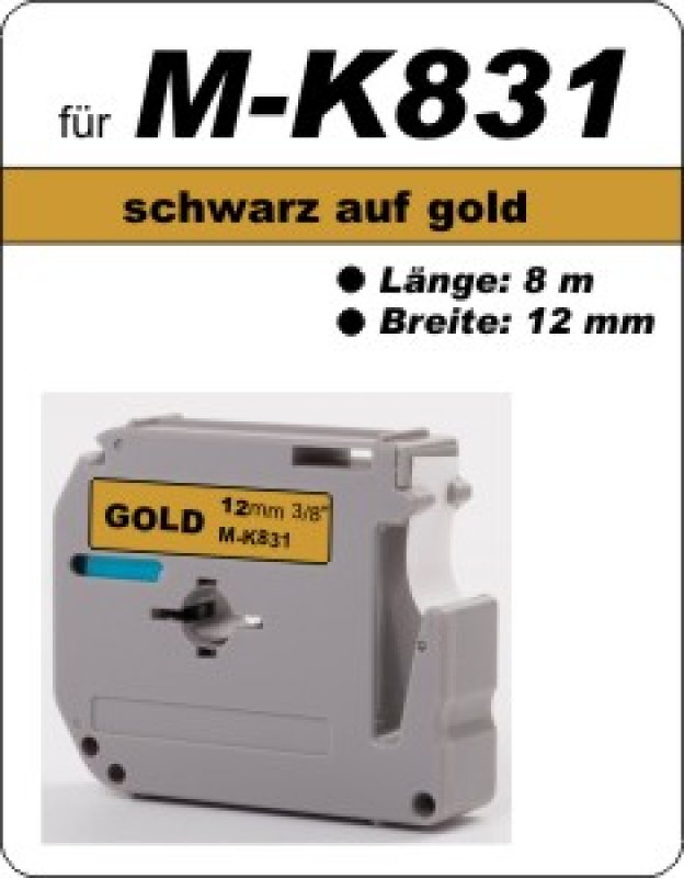 schwarz auf gold - 100% M-K831 (12 mm) komp.