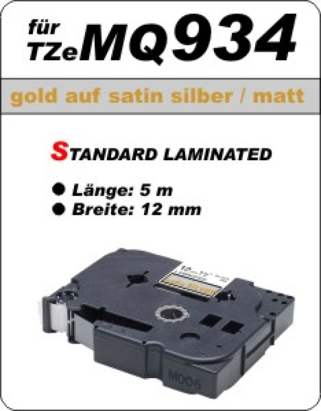 gold auf satin silber (matt) - 100% TZeMQ934 (12 mm) komp.