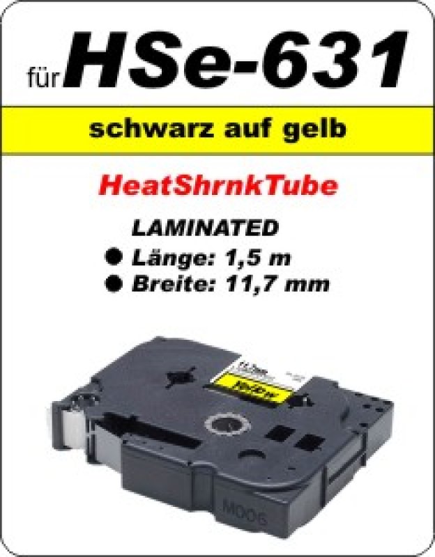 schwarz auf gelb - 100% HSe-631 (11,7 mm) komp.