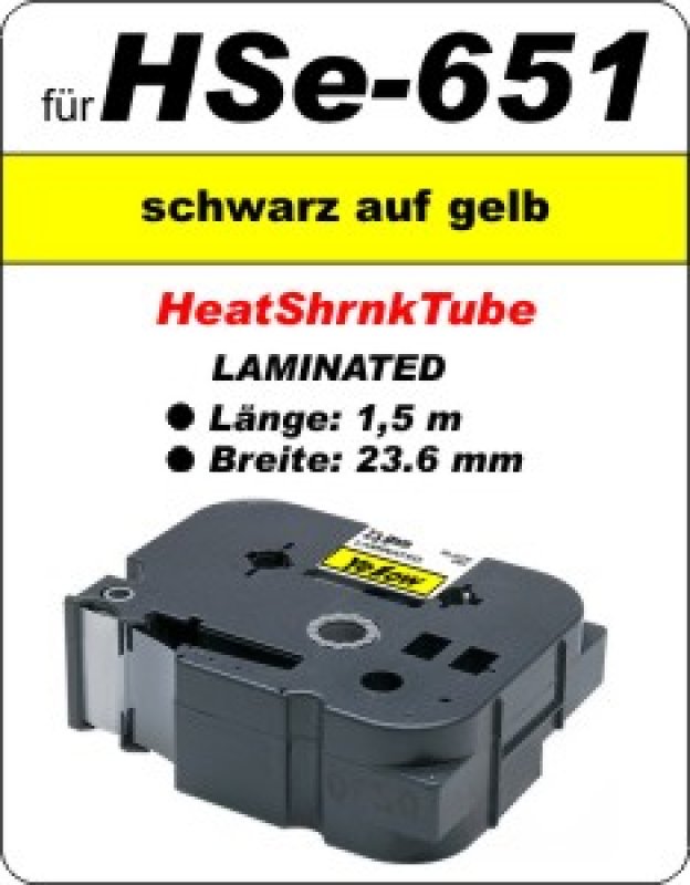 schwarz auf gelb - 100% HSe-651 (23,6 mm) komp.