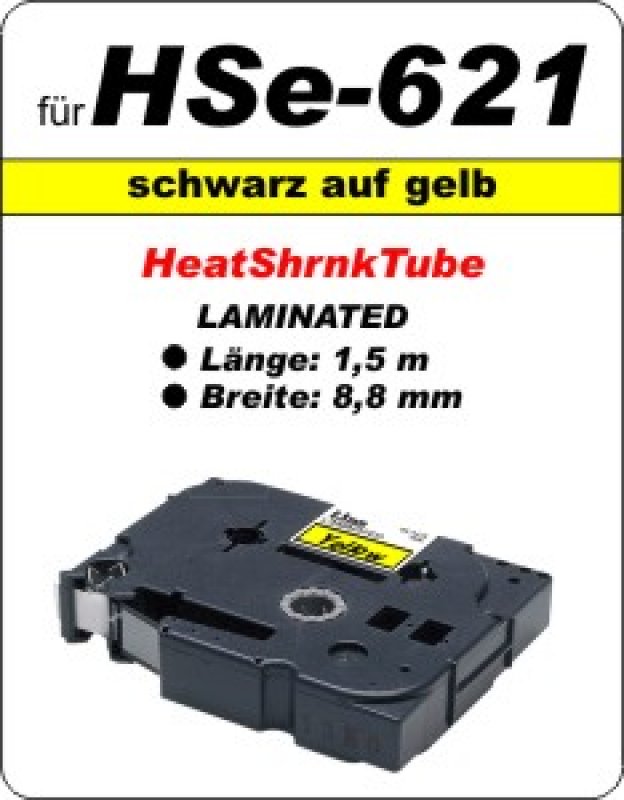 schwarz auf gelb - 100% HSe-621 (8,8 mm) komp.