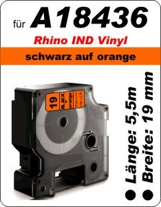 schwarz auf orange - (19mm) 100% IND A18436 komp.