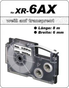 weiß auf transparent - ( 6 mm)