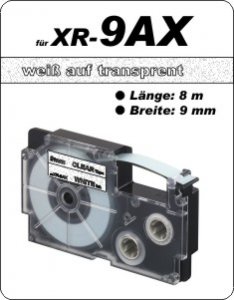 weiß auf transparent - ( 9 mm)