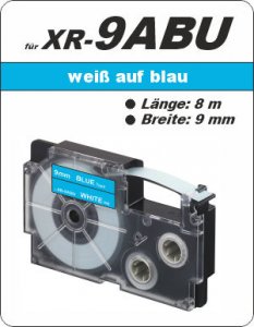 weiß auf blau - ( 9 mm)