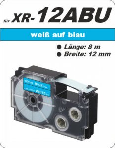 weiß auf blau - ( 12 mm)