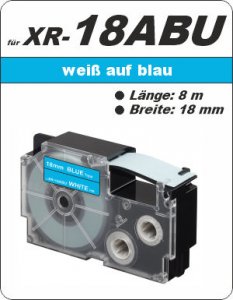 weiß auf blau - ( 18 mm)