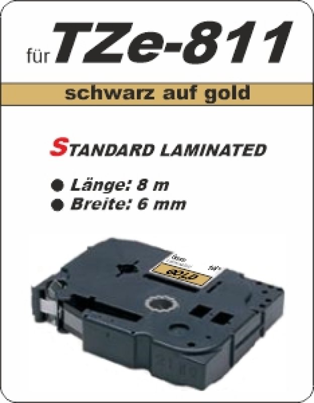 schwarz auf gold - 100% TZe-811 (6 mm) komp.