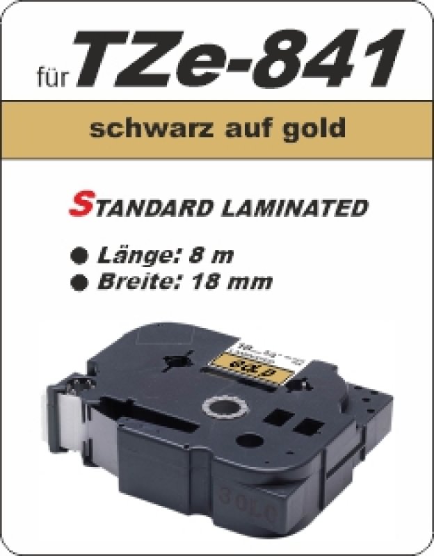 schwarz auf gold - 100% TZe-841 (18 mm) komp.
