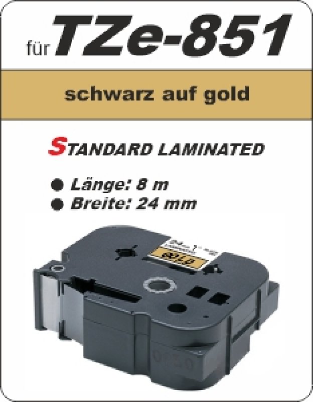 schwarz auf gold - 100% TZe-851 (24 mm) komp.