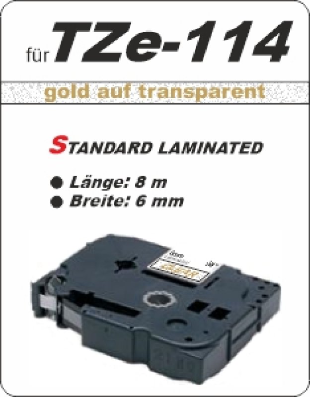 gold auf transparent - 100% TZe-114 (6 mm) komp.