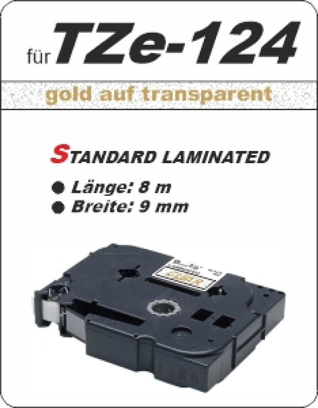 gold auf transparent - 100% TZe-124 (9 mm) komp.