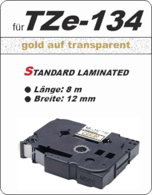 gold auf transparent - 100% TZe-134 (12 mm) komp.