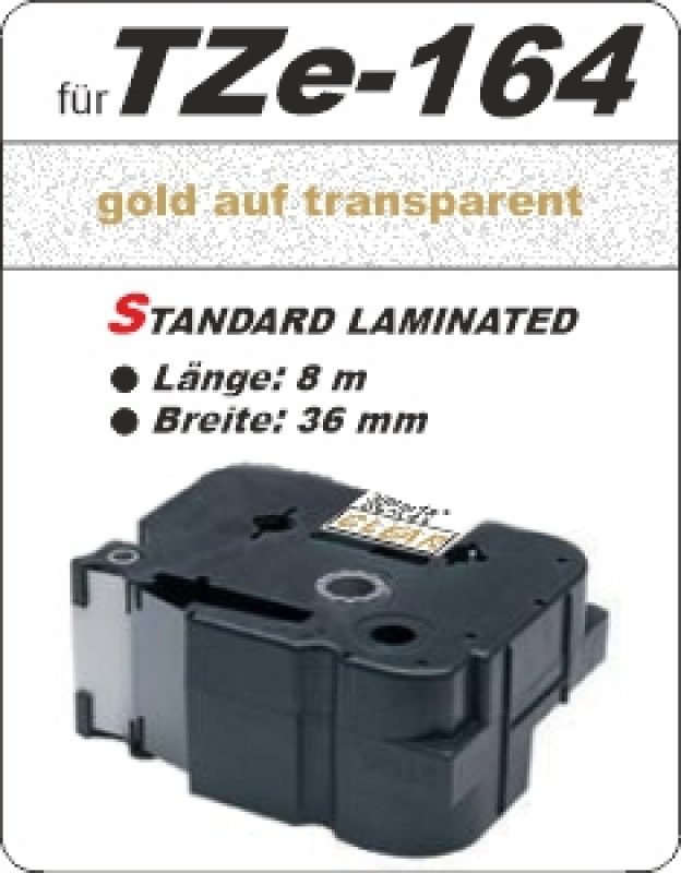 gold auf transparent - 100% TZe-164 (36 mm) komp.