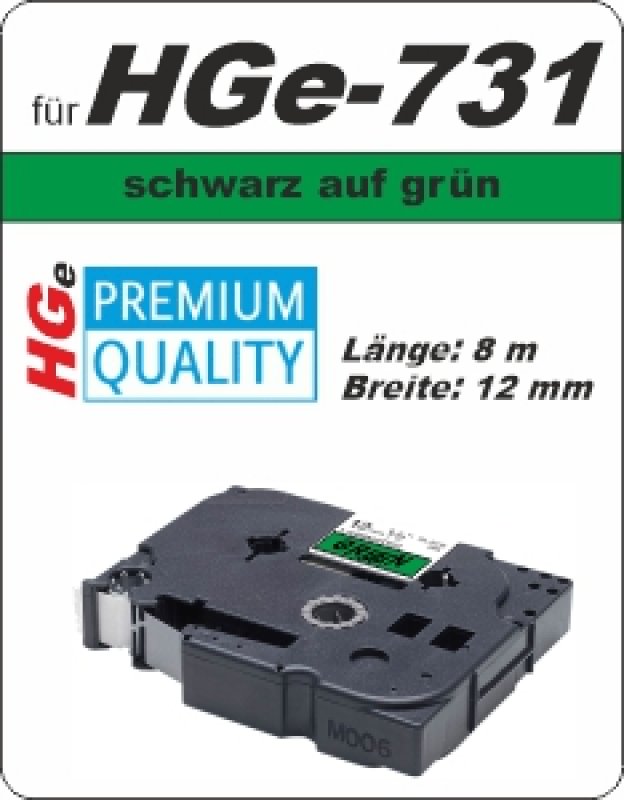 schwarz auf grün - 100% HGe-731 (12 mm) komp.