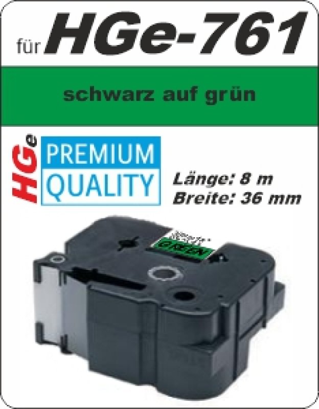 schwarz auf grün - 100% HGe-761 (36 mm) komp.