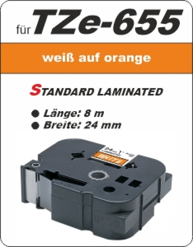 weiß auf orange - 100% TZe-6551 (24 mm) komp.