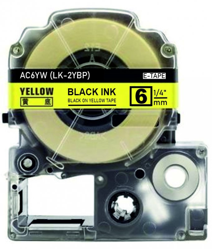schwarz auf gelb - 100% LK-2YBP (6 mm) komp.