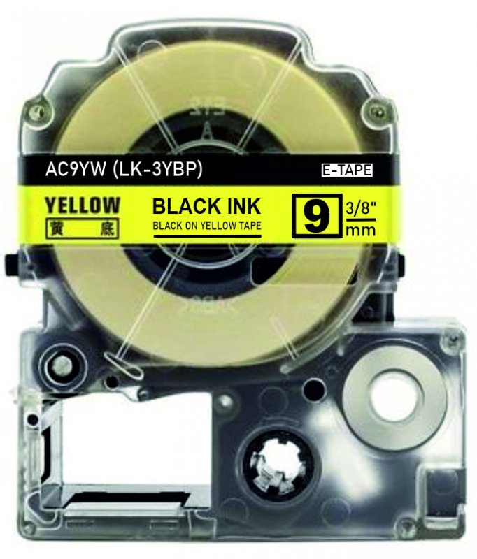 schwarz auf gelb - 100% LK-3YBP (9 mm) komp.
