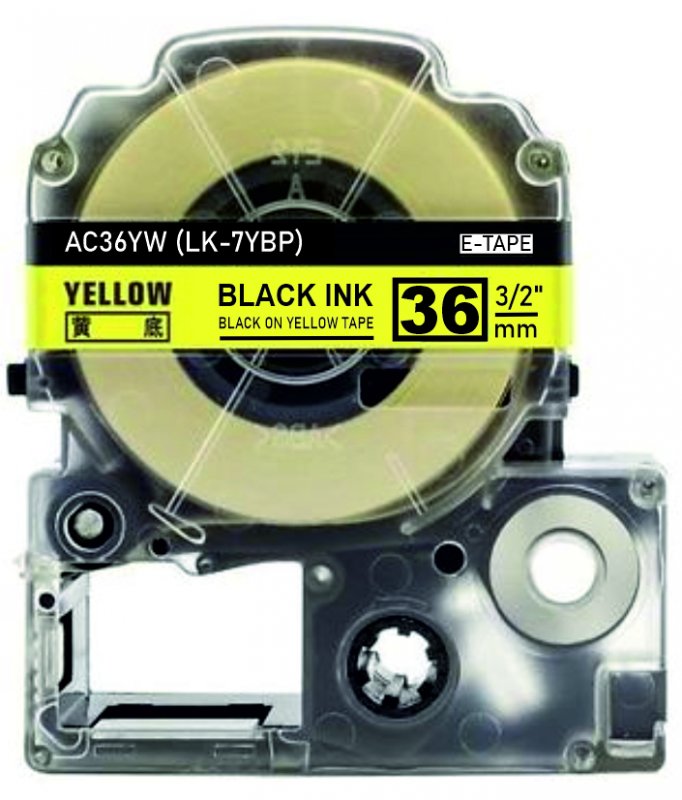 schwarz auf gelb - 100% LK-7YBP (36 mm) komp.