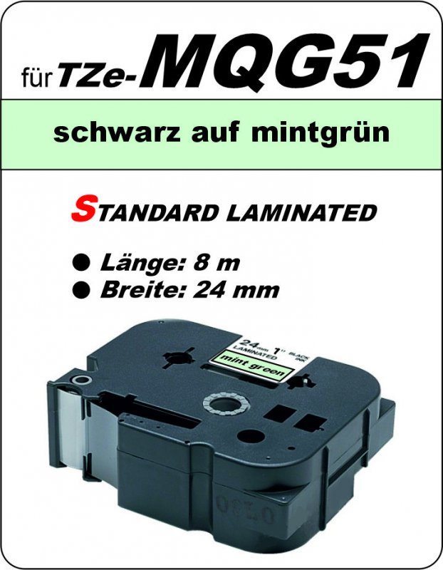 schwarz auf mintgrün - 100% TZe-MQG51 (24 mm) komp.
