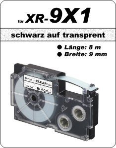 schwarz auf transparent - (9 mm)